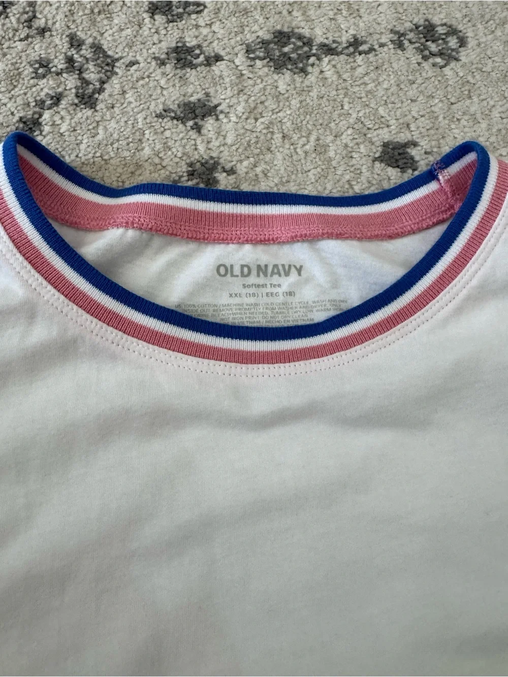 T-Shirt Ribbed Varsity Stripe Collar Short Sleeve Top